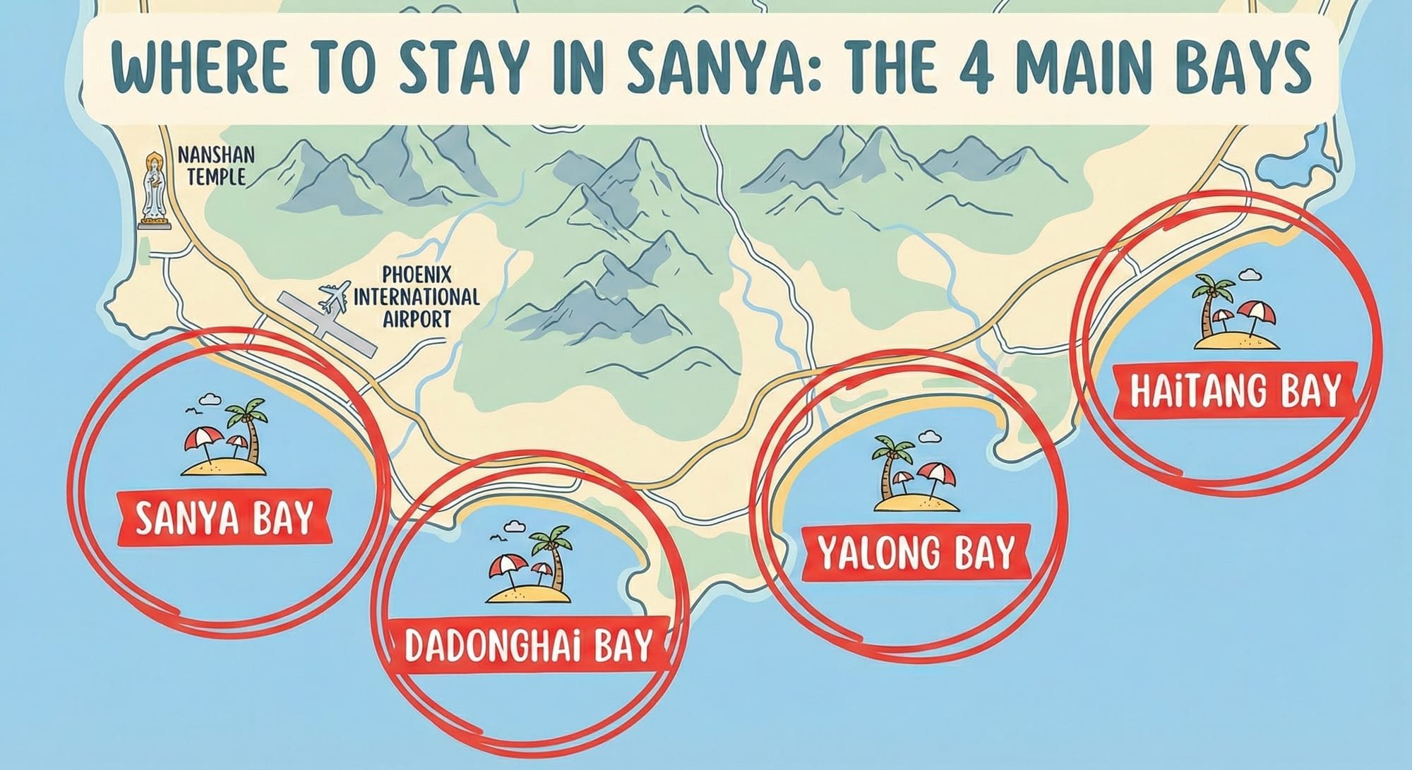 Map of Sanya’s 4 Bays