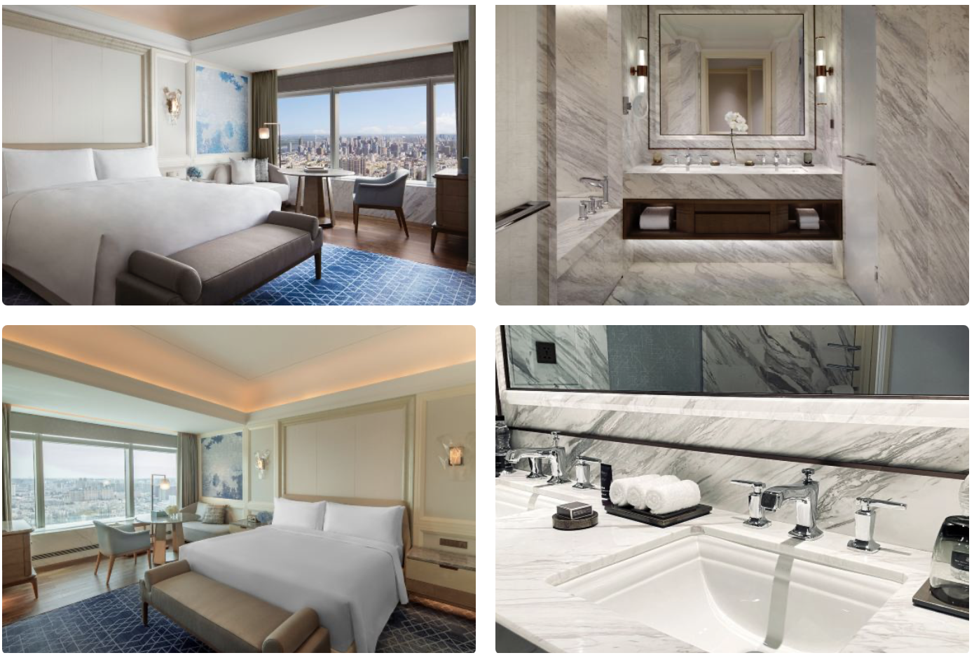 Ritz-Carlton Harbin room interior with panoramic Songhua River view through floor-to-ceiling windows