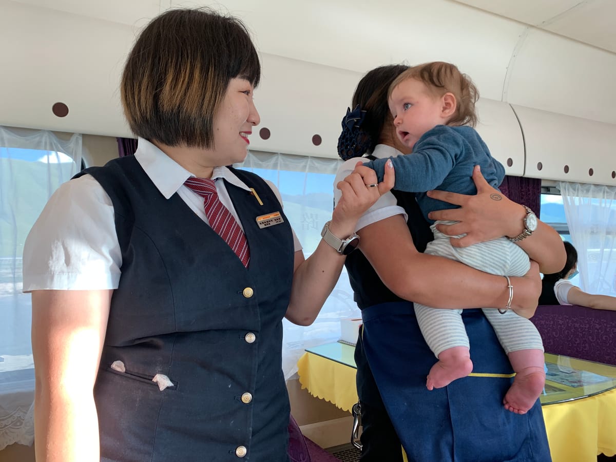 With the train lady