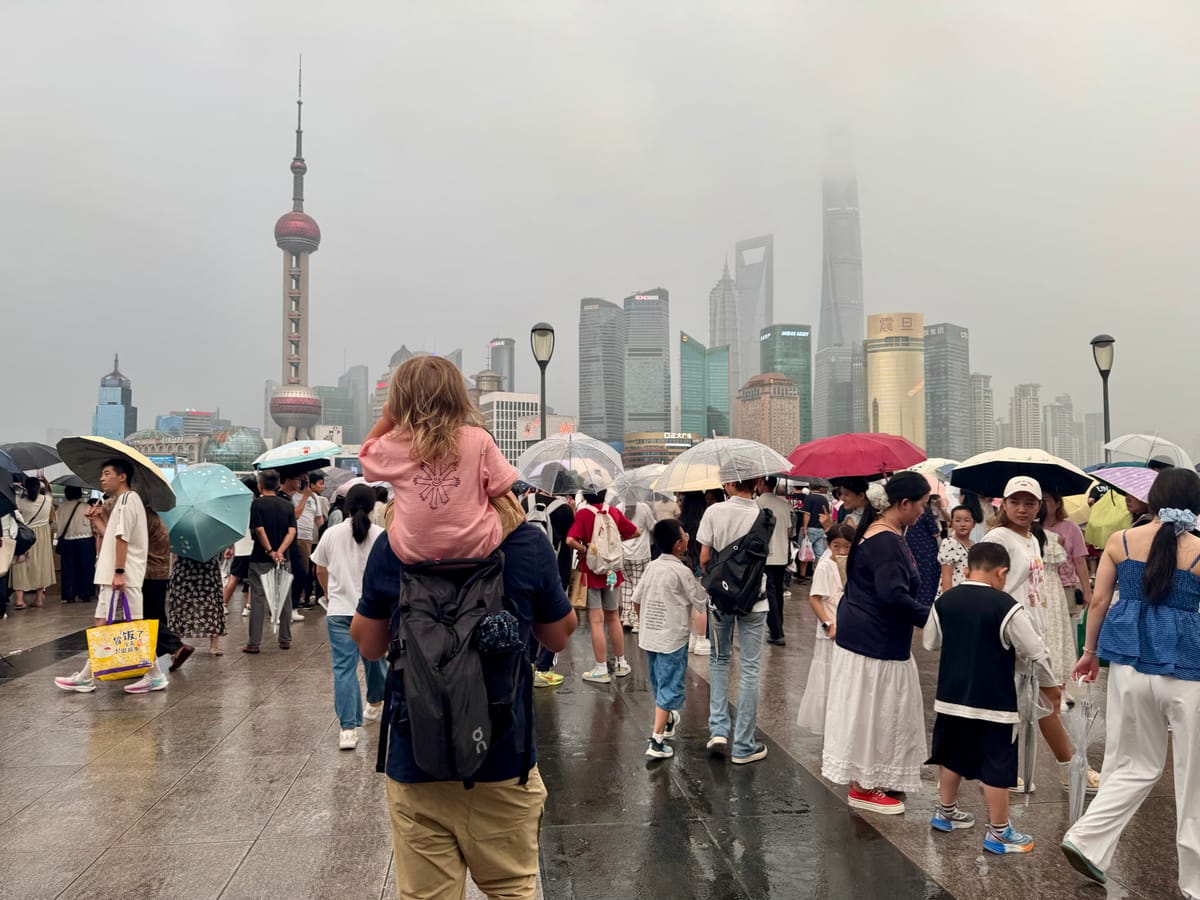 Visiting The Bund in Shanghai on a rainy day with lesser crowds
